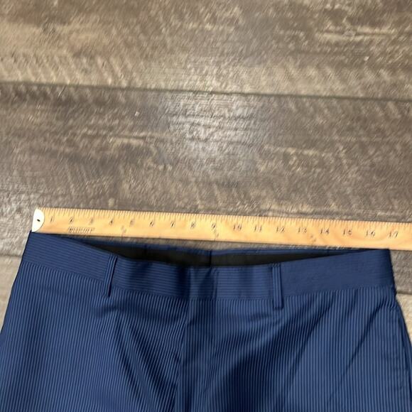 Vittorio Forti Men's Pin Stripe Slim Fit Trouser Pant  Blue Size 35 - Picture 4 of 8